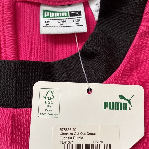 Puma Bodycon Cutout Mini Dress Hot Pink Black M NWT - Picture 9 of 17
